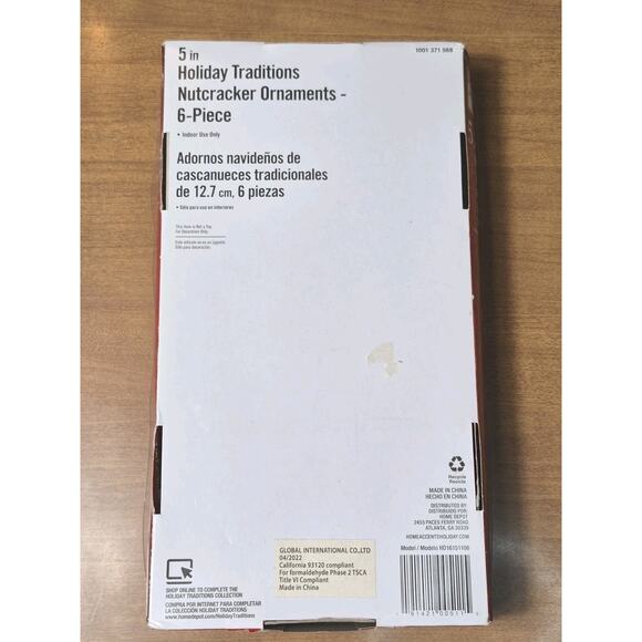 Home Accents Holiday 5 Inch Wooden Christmas Nutcracker Ornaments, 6 Pieces NIP - Picture 5 of 7